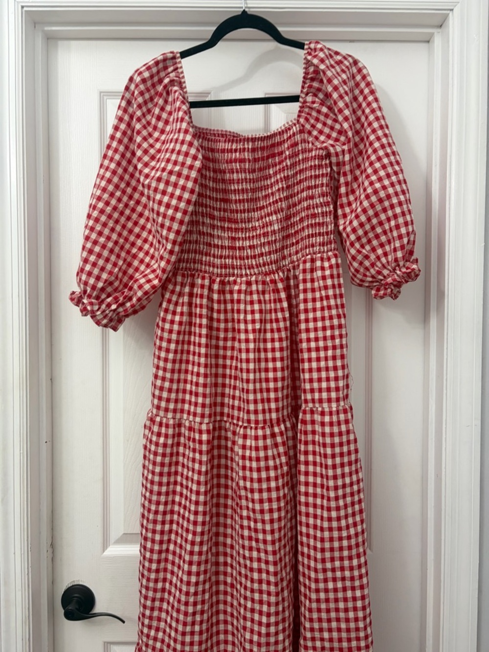 Source Unknown Red and White Gingham Maxi Dress - Picture 3 of 4